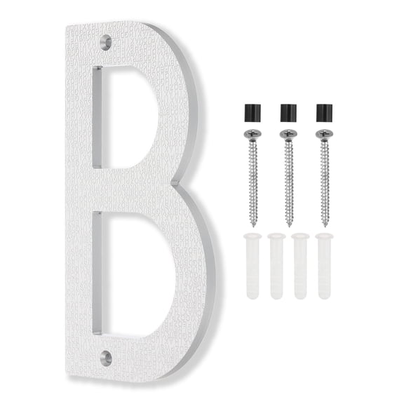 8 Inch House Numbers, House Address Numbers Sign Large Floating House Numbers Modern House Numbers with Screws for Outside Door Wall Street, Silver, B