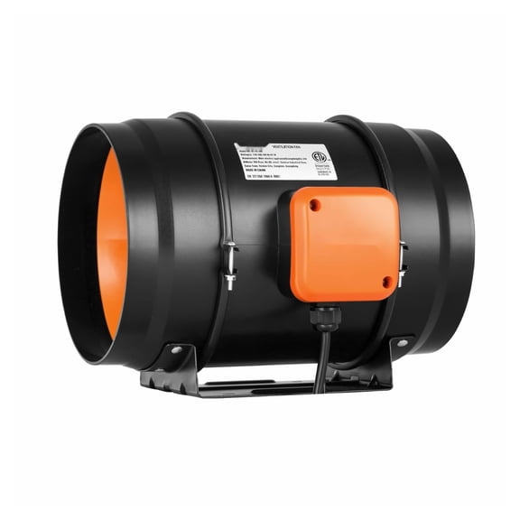 8 Inch Inline Duct Fan - 750 CFM HVAC Exhaust Blower with Speed Controller, Quiet AC Motor for Grow Tent, Kitchen, Basement Ventilation