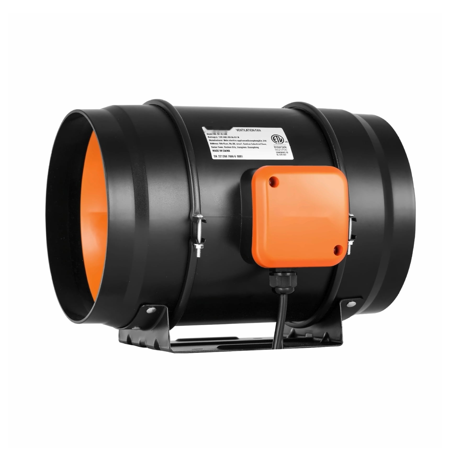 8 Inch Inline Duct Fan, 807 CFM EC Variable Speed Exhaust Blower Kit for Grow Tent, HVAC, Kitchen, Basement Ventilation - Universal Applications