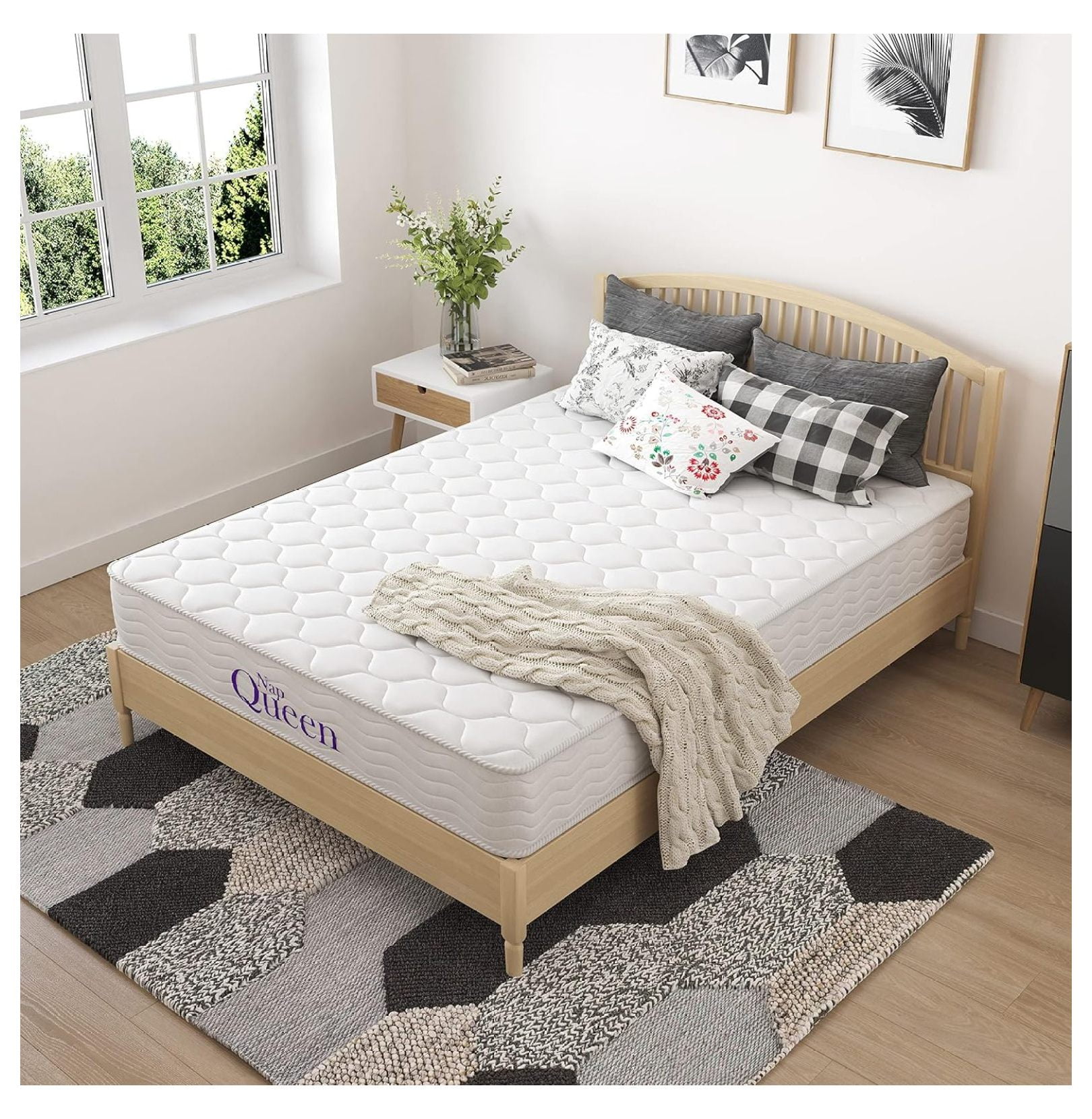 8 Inch Innerspring Size Medium Firm Memory Foam Mattress, Bed in a Box