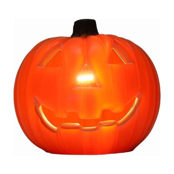 8 Inch Jack O Lantern Pumpkin Lights for Halloween Decorations, Glow Light Up Blow Molded Pumpkin Prop, for Theme Park Mall Display Front Porch Yard DecorOrange