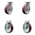 thumbnail image 1 of 8 Inch KP Poly on Aluminum Caster Set with Ball Bearings 2 Swivel 2 Rigid SCC, 1 of 2