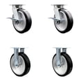 thumbnail image 1 of 8 Inch KP Rubber on Aluminum Caster Set with 2 Brakes/Swivel Locks 2 Rigid SCC, 1 of 2