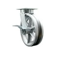 thumbnail image 1 of 8 Inch KP V-Groove Semi Steel Cast Iron Swivel Caster w/Ball Bearing & Brake SCC, 1 of 2