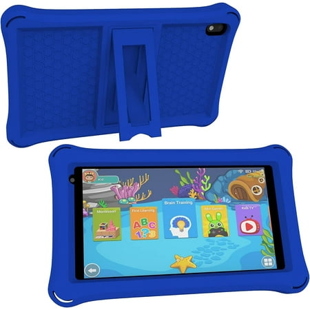 8 Inch Kids Tablet, Android 12 Toddler Tablet, 32GB ROM+4GB RAM, Quad-core Processor, 1280x800 IPS HD Eye-Care Touchscreen, 8MP Camera Tablets PC with Silicone Case