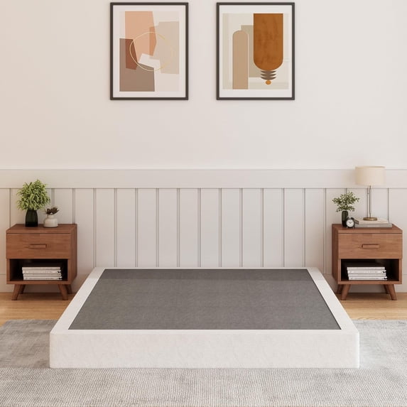 8-Inch King Size Heavy Duty Box Spring, Metal Frame Mattress Foundation with Fabric Cover, Easy Assembly