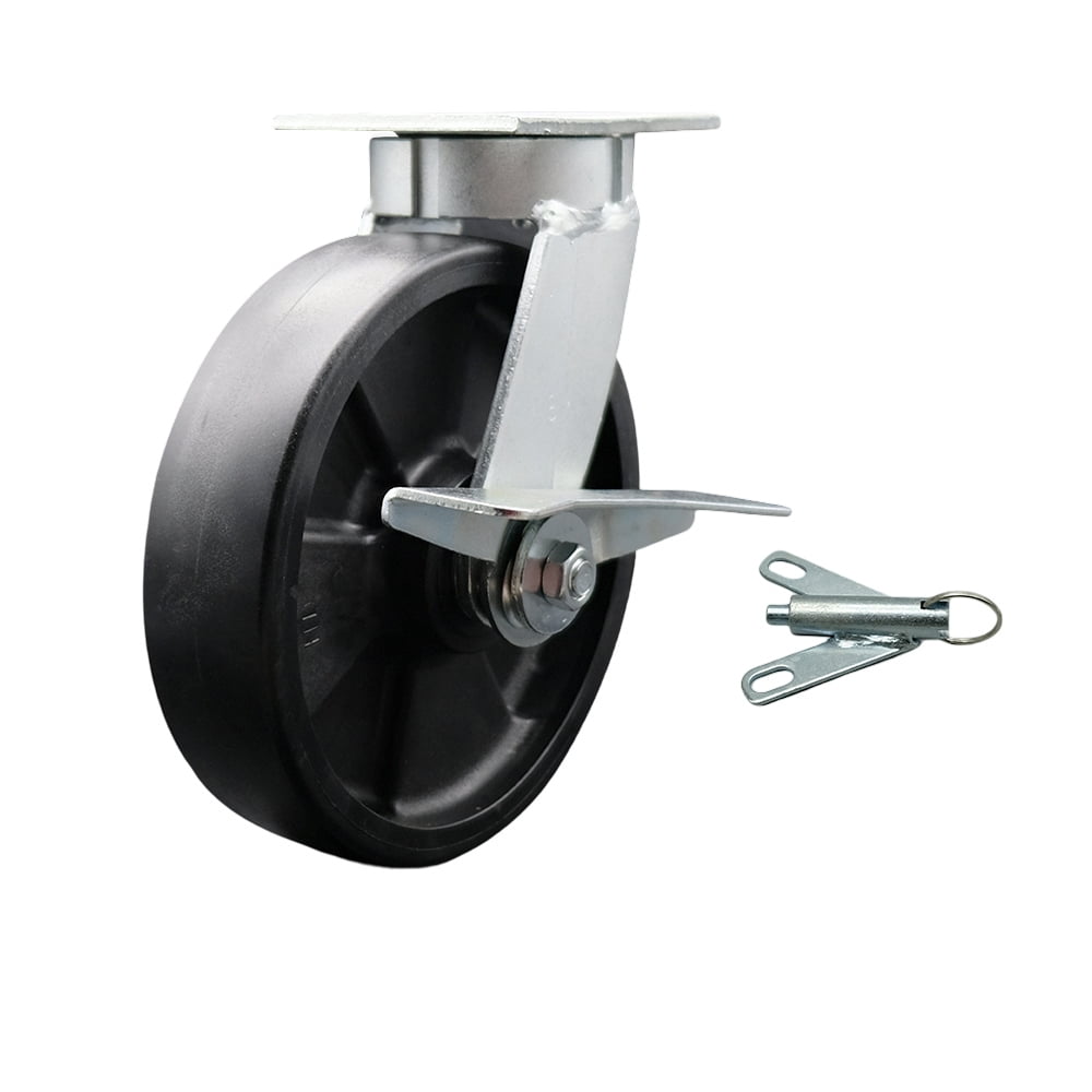 8 Inch Kingpinless Glass Filled Nylon Wheel Caster with Brake and ...