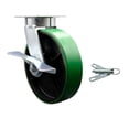 thumbnail image 1 of 8 Inch Kingpinless Green Poly on Steel Wheel Caster with Brake and Swivel Lock, 1 of 2