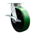 thumbnail image 1 of 8 Inch Kingpinless Green Poly on Steel Wheel Swivel Caster with Brake SCC, 1 of 2