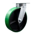 thumbnail image 1 of 8 Inch Kingpinless Green Poly on Steel Wheel Swivel Top Plate Caster SCC, 1 of 2