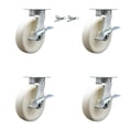 thumbnail image 1 of 8 Inch Kingpinless Nylon Wheel Caster Set 4 Brakes 2 Swivel Locks Service Caster, 1 of 2
