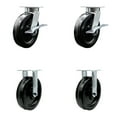 thumbnail image 1 of 8 Inch Kingpinless Phenolic Wheel Caster Set 2 Brakes 2 Rigid Service Caster, 1 of 2