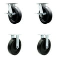 thumbnail image 1 of 8 Inch Kingpinless Polyolefin Wheel Caster Set 2 Brakes and Swivel Locks 2 Rigid, 1 of 2