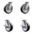 thumbnail image 1 of 8 Inch Kingpinless Rubber on Aluminum Wheel Swivel Caster Set with 2 Brakes SCC, 1 of 2