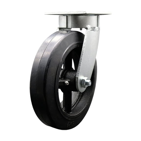 8 Inch Kingpinless Rubber on Steel Wheel Swivel Top Plate Caster Service Caster