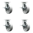 thumbnail image 1 of 8 Inch Kingpinless Semi Steel Wheel Swivel Caster Set with Brake and Swivel Lock, 1 of 2