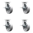 thumbnail image 1 of 8 Inch Kingpinless Semi Steel Wheel Swivel Caster Set with Brakes Service Caster, 1 of 2
