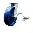 thumbnail image 1 of 8 Inch Kingpinless Solid Poly Wheel Swivel Caster with Brake and Swivel Lock SCC, 1 of 2