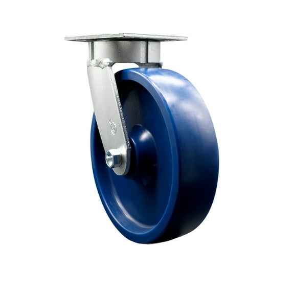 8 Inch Kingpinless Solid Poly Wheel Swivel Top Plate Caster Service Caster Brand