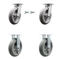 thumbnail image 1 of 8 Inch Kingpinless Thermoplastic Rubber Wheel Caster Set 2 Swivel Locks 2 Rigid, 1 of 2