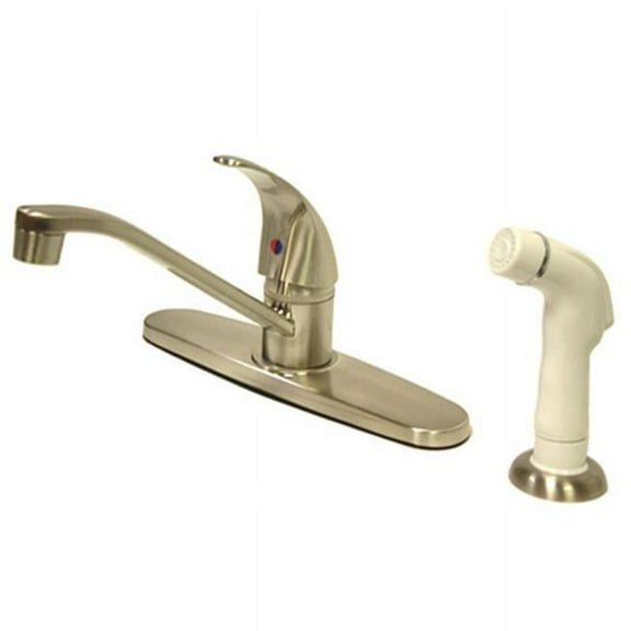 8 Inch Kitchen Faucet With Side Sprayer - Satin Nickel Finish