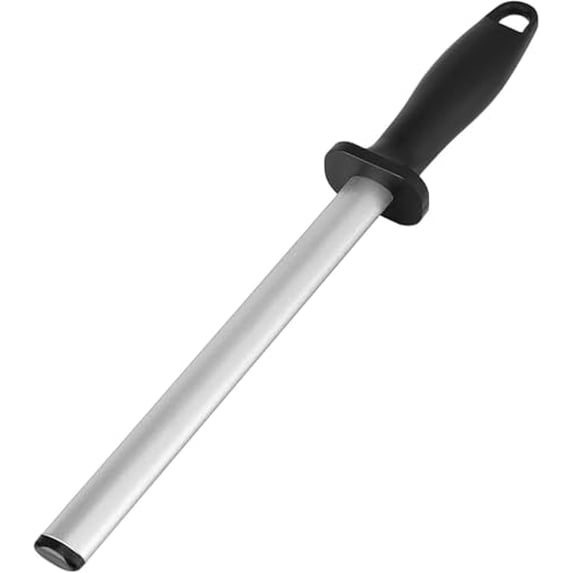 8 Inch Knife Sharpener Rod Professional Steel Knife Sharpening Honing Tool,Diamond Knife Sharpening Rod,Professional Kitchen Knife Honer Steel for Honing Knife Blades,Chef Knives