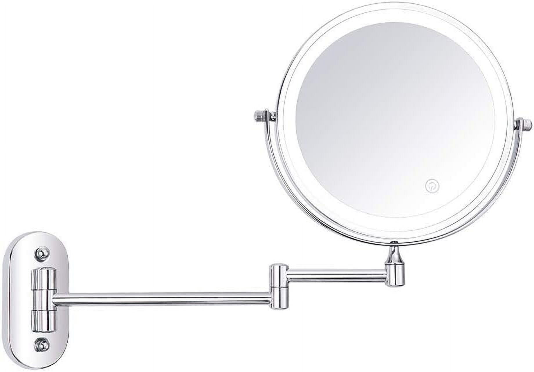 8-Inch LED Wall Mounted Makeup Mirror, Magnification Round Shape Two ...