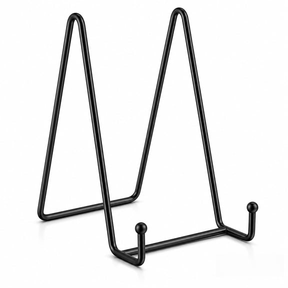 Truelife 8 Inch Large Metal Wire Display Stand, Heavy-Duty Tabletop Easel Holder for Plates, Picture Frames, Books, and Artwork, Black, 2-Pack (Fits 9 to 24 Inch Items)