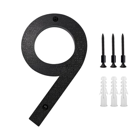 8 Inch Large Modern Metal House Number for Outside Address Sign, Weather Resistant Rust Proof Easy Install with Nails