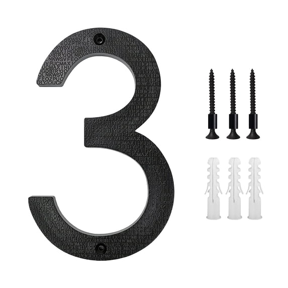 8 Inch Large Modern Metal House Number for Outside Address Sign, Weather Resistant Rust Proof Easy Install with Nails