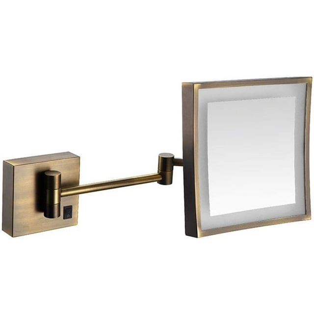 8Inch Lighted Wall Mount Makeup Mirror, 3X Magnification, 4.3Inch