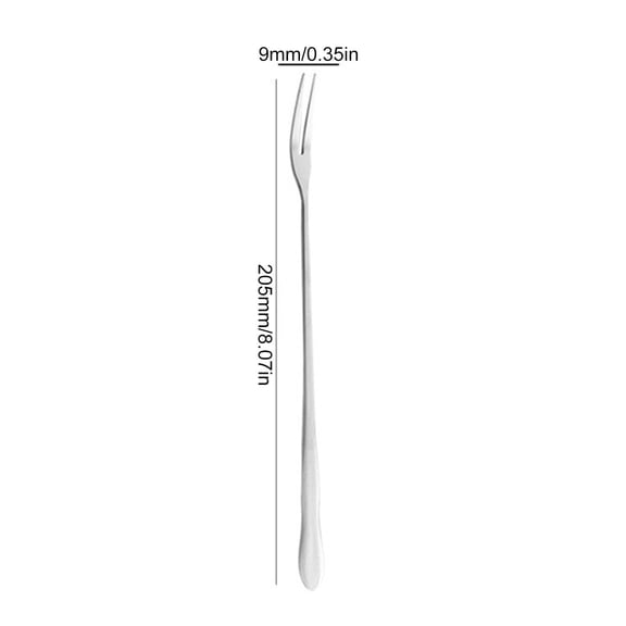 8 Inch Long Handle Stainless Steel Forks, Portable Salad Dessert Fork Set, Olive Fork for Home, Kitchen, Restaurant & Daily Dining Use