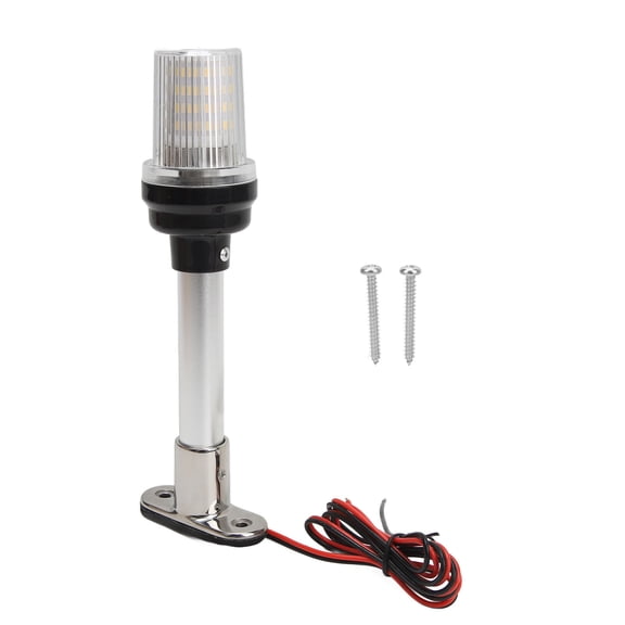 8 Inch Marine Stern Light - 360 Degree LED Navigation Anchor Light with 316 Stainless Steel Base - Warm White, IP66 Waterproof for Boats, Yachts, and Fishing Vessels