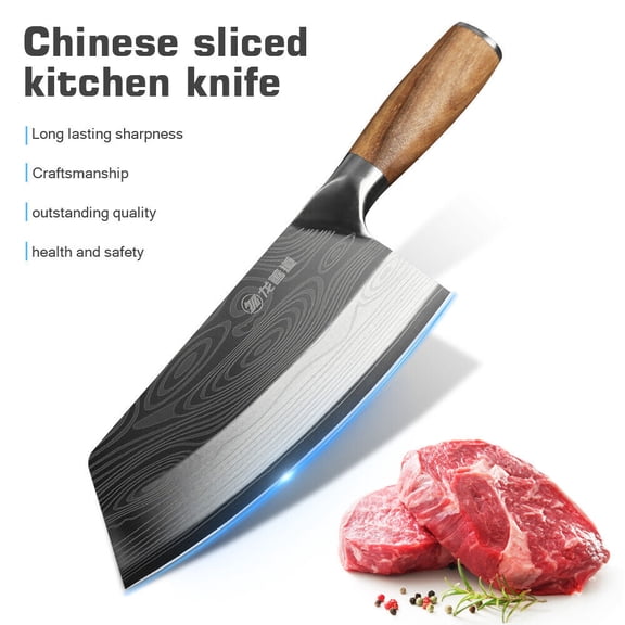 8-Inch Meat Cleaver Knife, 7 Butcher Knife with High Carbon German Steel and Ergonomic Handle