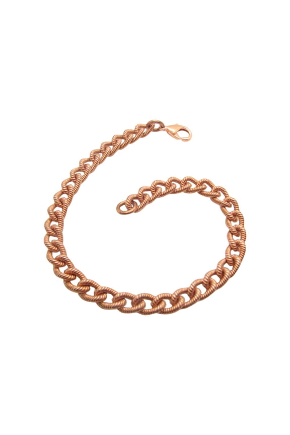 8 Inch Men's Solid Copper Link Bracelet CB861G - 5/16 of an inch wide. Thick and Durable.
