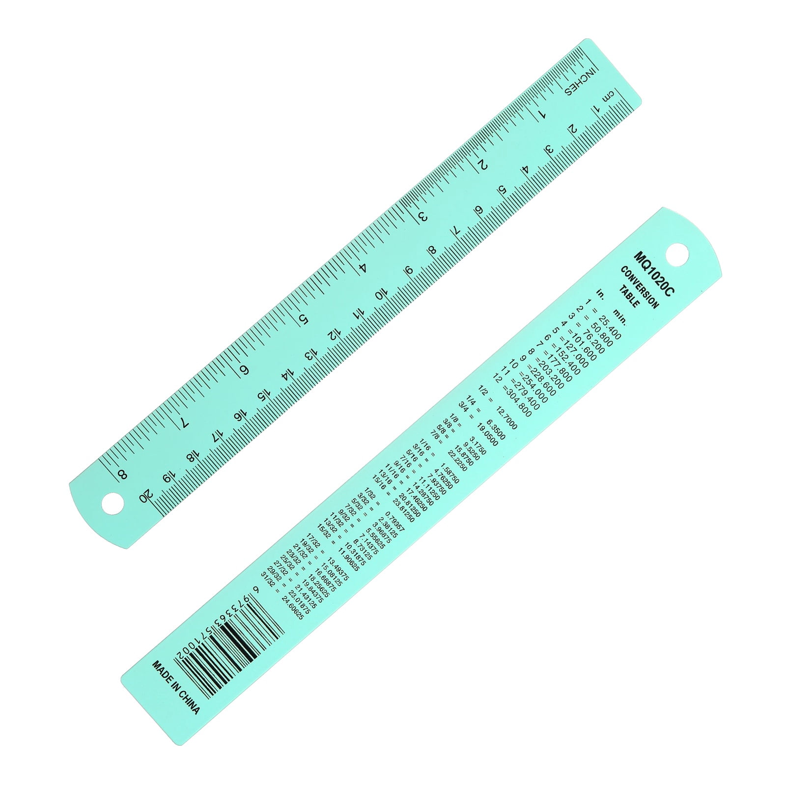 8 Inch Metal Ruler, Aluminum Alloy Metric Ruler with Inches and ...