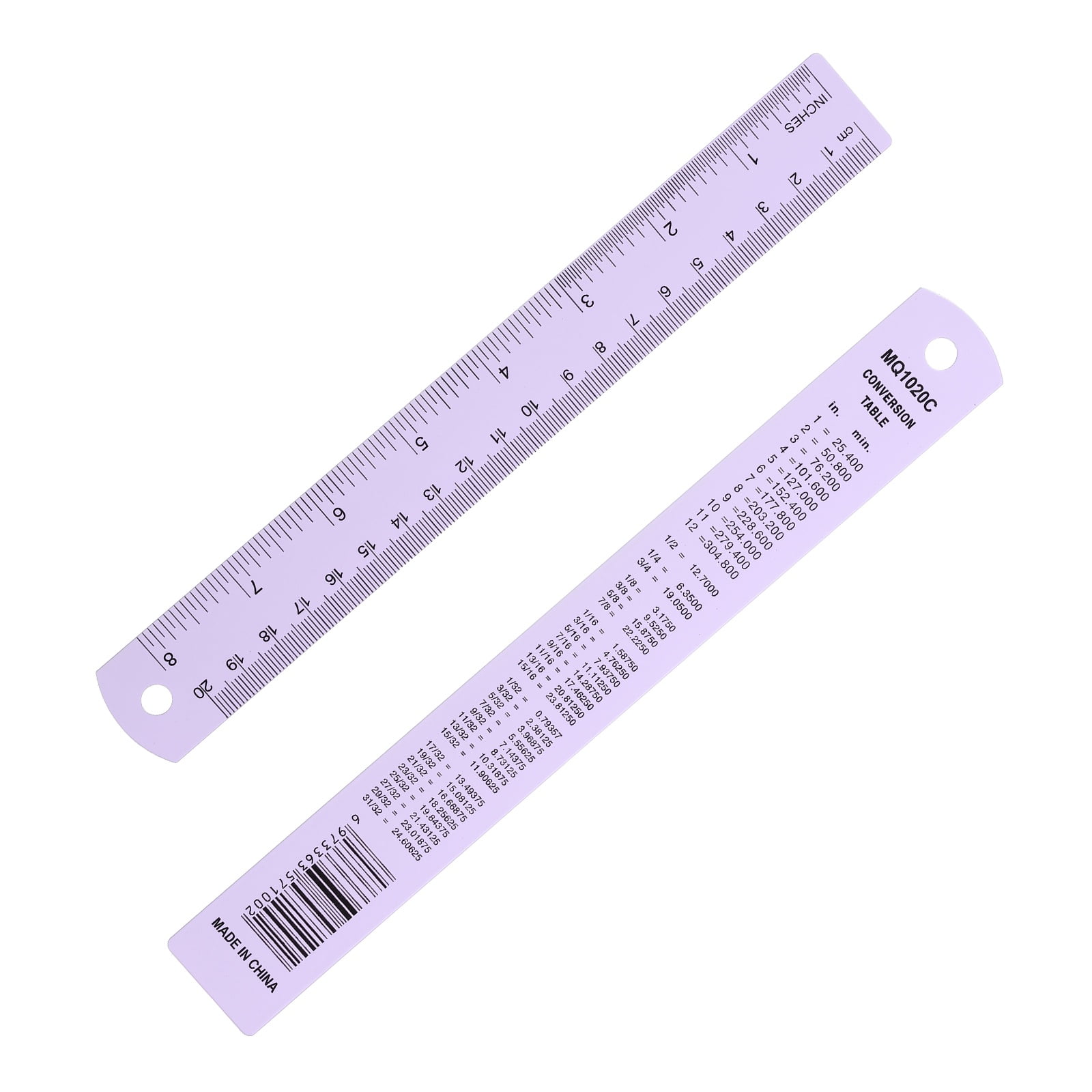 8 Inch Metal Ruler, Aluminum Alloy Metric Ruler with Inches and ...