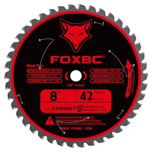 8 Inch Metal Steel Cutting Circular Saw Blade 42 Teeth, Cermet Carbide ...