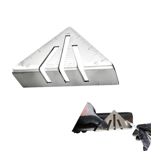 8 Inch Metalworking Speed Square, Professional Heavy Duty Miter Triangle Ruler, Multi-Angle Layout Tool for Metal & Wood Applications