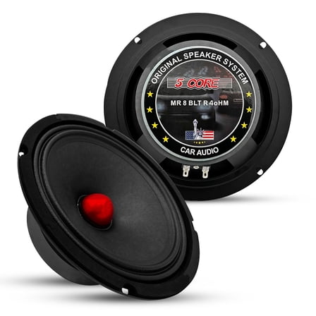 8 Inch Midrange Door Speaker 500W Subwoofer w Aluminum Bullet 4Ω Sub Woofer