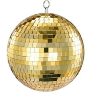8 Inch Mirror Disco Ball Great for Stage Lighting Effect or as a Room decor. (Gold)