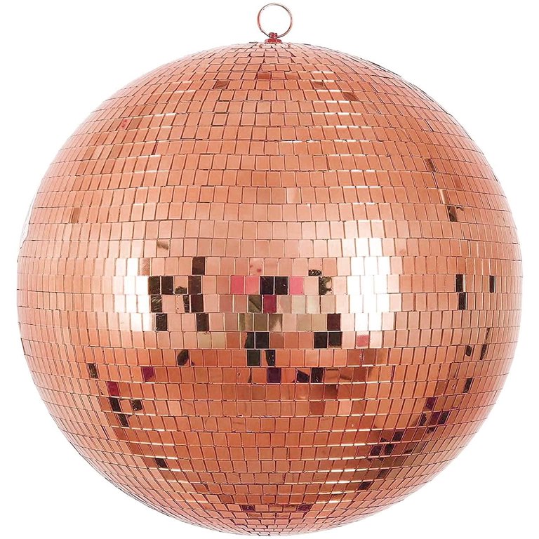 8 Inch Mirror Disco Ball Great for Stage Lighting Effect or as a Room decor.  (Rose Gold) 