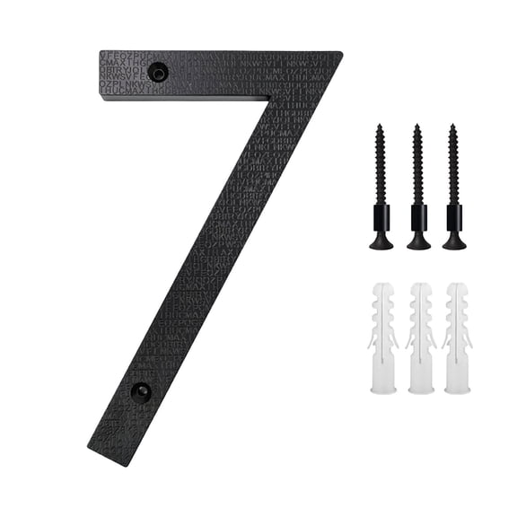 8 Inch Modern Metal House Number - Black Plastic Address Number For Outside Signs - Weather Resistant Door Number For Home, Mailbox, Garage