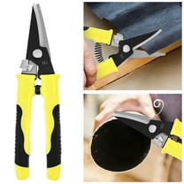 8 Inch Multifunctional Tin Snips Practical Straight/Offset Metal Cutter Tool with Safety Lock Metal Cutting Shears for Aluminum Cardboard