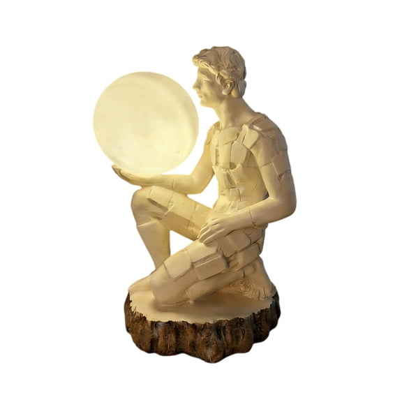 8 Inch Night Lamp Atlas Holding World Greek God Statue Night Lamp Collectible Figurine Home Decor Living Room Desktop Decoration