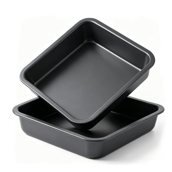 2-Pack 8-Inch Non-Stick Square Cake Pan, 8x8 Baking Pan for Cakes, Brownies & Lasagna, Dishwasher Safe & Oven Safe