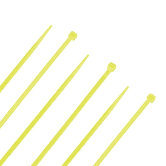 8-Inch Nylon Cable Ties, Yellow, 18 lbs, 100 Pack