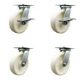 thumbnail image 1 of 8 Inch Nylon Caster Set with Roller Bearing 4 Swivel Lock and 2 Brake SCC, 1 of 2