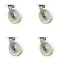 thumbnail image 1 of 8 Inch Nylon Swivel Caster Set with Roller Bearing and Swivel Lock SCC, 1 of 2