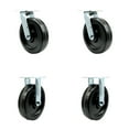 thumbnail image 1 of 8 Inch Phenolic Caster Set with Ball Bearings 2 Swivel 2 Rigid Service Caster, 1 of 2